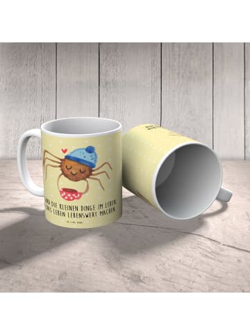Mr. & Mrs. Panda Kinderbecher Spinne Agathe Kaffee mit Spruch in Gelb Pastell