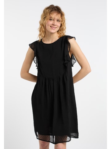 DreiMaster Damen Midikleid Mit Rüschen in SCHWARZ