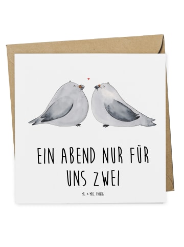 Mr. & Mrs. Panda Gutschein Pärchenabend ZweiMenschkeit mit Spruch in Weiß