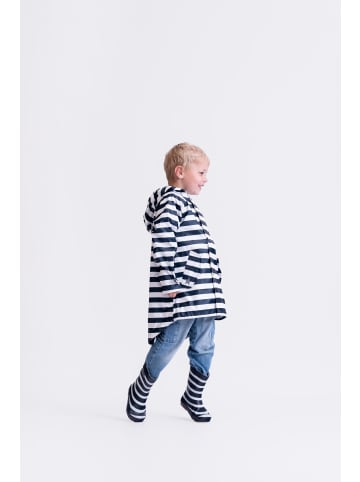BMS Sailing Wear Regenmaltel für Kinder in blau-weißem Streifendesign