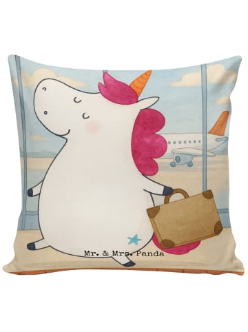 Mr. & Mrs. Panda Dekokissen Einhorn Koffer Design ohne Spruch in Weiß