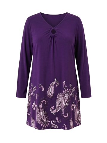 Ulla Popken Longshirt in schwarze Johannisbeere