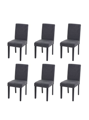 MCW 6x Esszimmerstuhl Littau, Textil, anthrazitgrau, dunkle Beine