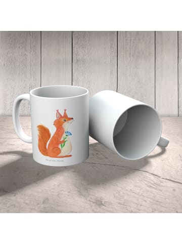Mr. & Mrs. Panda Kindertasse Eichhörnchen Blume ohne Spruch in Weiß