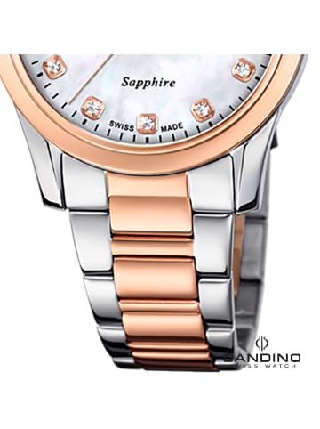 Candino Analog-Armbanduhr Candino Classic silber, kupfer, roségold mittel (ca. 33mm)