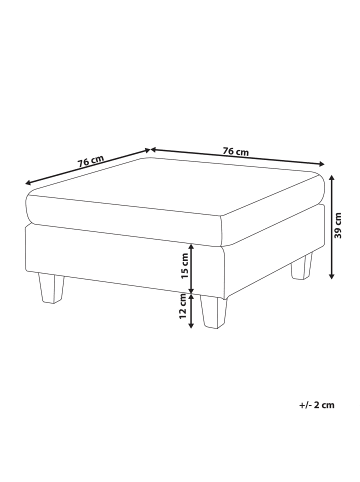 Beliani Ottomane FEVIK in Grau/Schwarz - (W) 76 x (H) 39 x (L) 76 cm