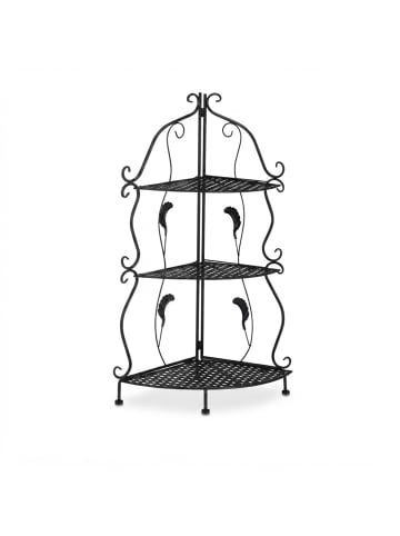 relaxdays Eckregal in Schwarz - (B)30 x (H)82,5 x (T)30 cm