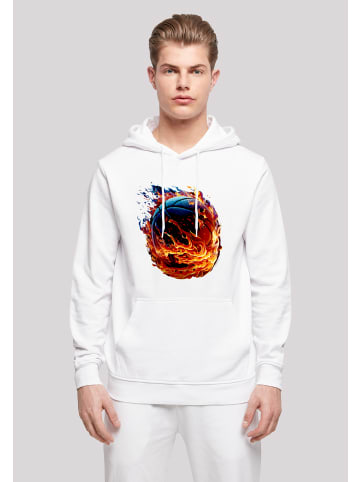 F4NT4STIC Basic Hoodie Basketball On Fire Sport HOODIE in weiß