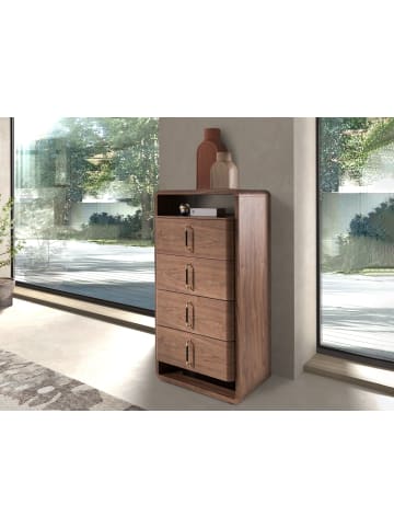 Angel Cerdá Kommode aus Nussbaum und schwarzem PVC