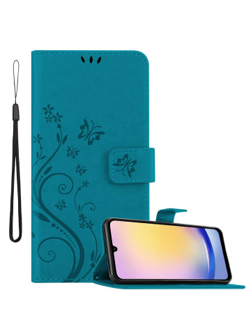 cadorabo Hülle für Samsung Galaxy A26 Blumen Design in Floral Blau