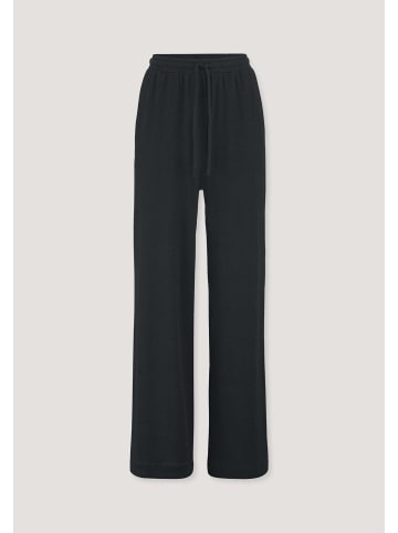 Hessnatur Jersey Hose Wide Leg  in schwarz