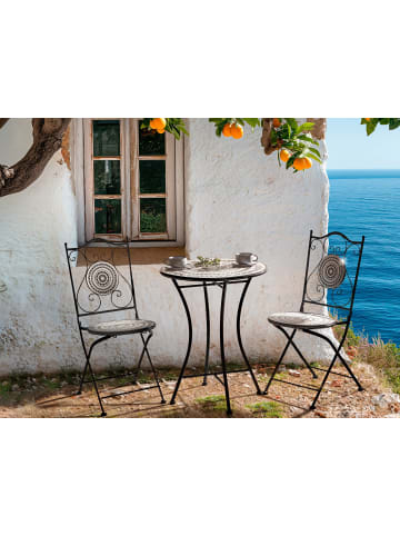 Beliani 3-tlg Bistro Set COMISO in Schwarz/Weiß