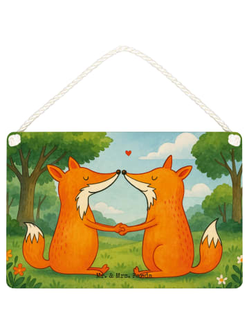Mr. & Mrs. Panda Deko Schild Füchse Liebe Design ohne Spruch in Weiß