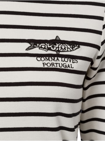 comma T-Shirt in weiß schwarz