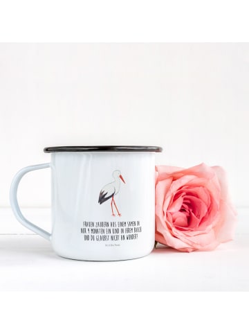 Mr. & Mrs. Panda Tasse Storch mit Spruch in Weiß