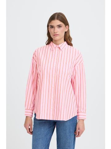 ICHI Hemd langarm IHFLUCA Loose fit in PINK STRIPE