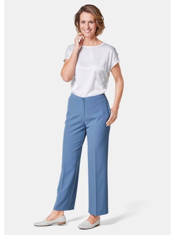 GOLDNER Kurzgröße:  Hose Elegante Hose mit etwas weiterem Bein in taubenblau
