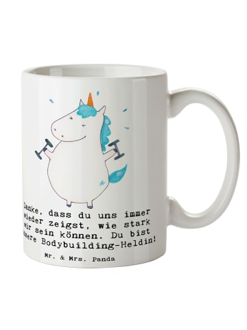 Mr. & Mrs. Panda Tasse Bodybuilding Trainerin mit Spruch in Weiß