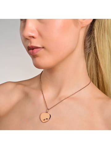Adeliás Damen Anhänger – Herz Gravuranhänger aus Edelstahl in gold
