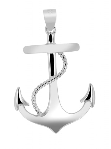 Adeliás Damen Anhänger Anker aus 925 Silber in silber
