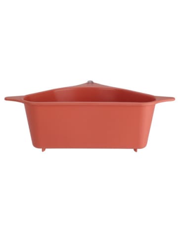 Excellent Houseware Ecksieb für die Spüle in Korallenrot, (B) 27,5 x (H) 8,7 x (L) 15 cm