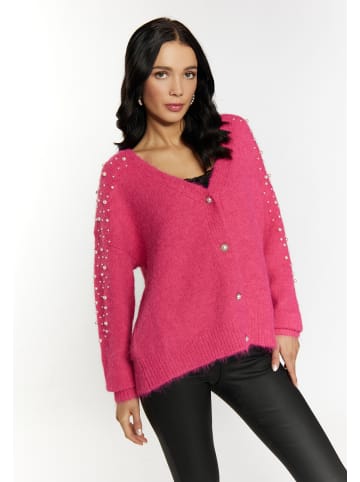 faina Strickjacke Mit Perlen in Pink