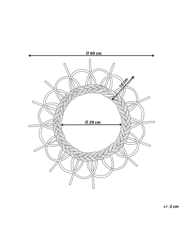 Beliani Wandspiegel TELAKIA in Schwarz - (W) 60 x (H) 60 x (L) 3 cm