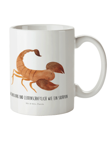 Mr. & Mrs. Panda Kindertasse Sternzeichen Skorpion mit Spruch in Weiß