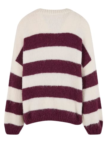 Urban Classics Urban Classics Rundhalsausschnitt in burgundy/off/white