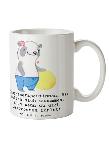 Mr. & Mrs. Panda Tasse Physiotherapeutin Zusammenhalt mit Spruch in Weiß