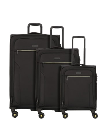 D&N Travel Line 9704 4 Rollen Kofferset 3-teilig mit Dehnfalte black