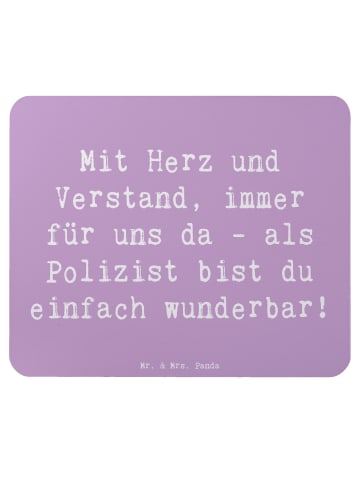 Mr. & Mrs. Panda Mousepad Spruch Polizist Wunderbar mit Spruch in Lavendeltraum