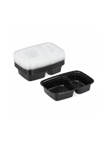 relaxdays 10x Meal Prep Box in Schwarz/ Transparent