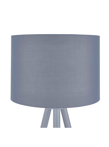 SalesFever Stehleuchte 154 cm Stativ dreibeinig Echtholz furniert und Textilschirm in Grau