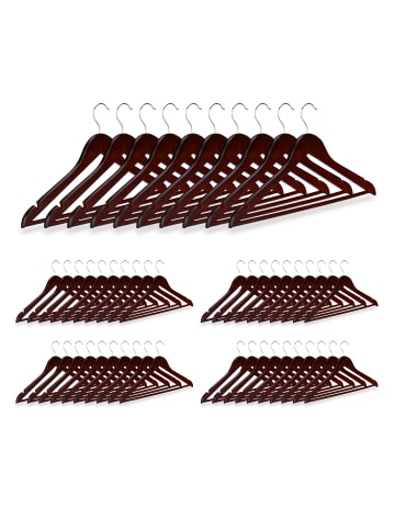 relaxdays 200x Kleiderbügel in Braun