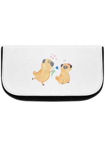 Mr. & Mrs. Panda Kosmetiktasche Mops Verliebt ohne Spruch in Weiß