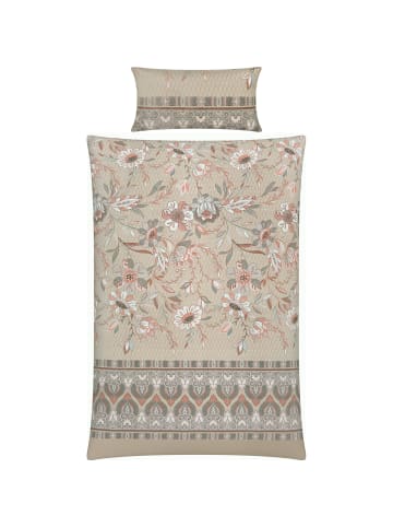 REDBEST Satin Bettwäsche in beige-grau