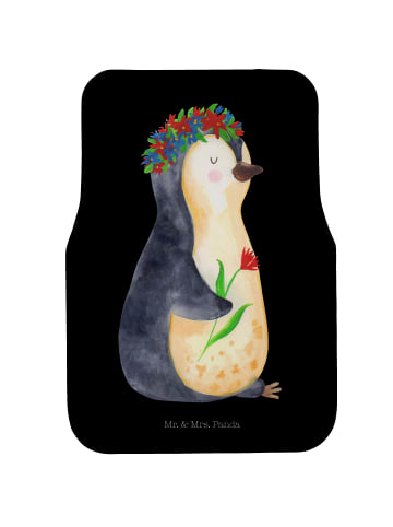 Mr. & Mrs. Panda Automatte Pinguin Blumen ohne Spruch in Schwarz