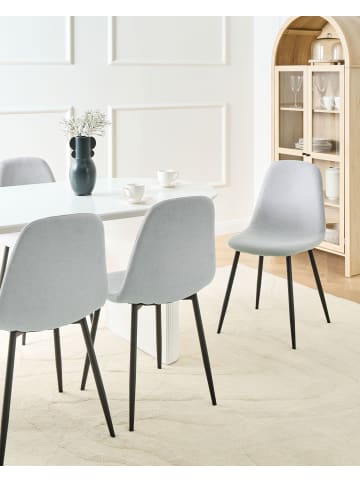 Beliani 4er-Set Esszimmerstuhl CRANDALL in Grau/Schwarz