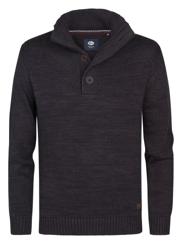Petrol Industries Melierter Pulover Logan in Schwarz