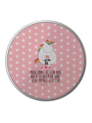 Mr. & Mrs. Panda Kaffeedose Einhorn Traurig mit Spruch in Rot Pastell