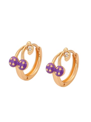 faina Women Huggie Earrings in Rose Gold Violet