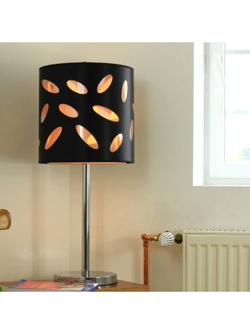 Licht-Erlebnisse Tischlampe (B)30 x (L)30 x (H)66.5 cm in Chrom Weiß Schwarz