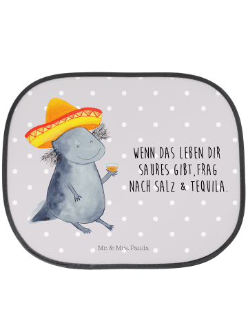 Mr. & Mrs. Panda Sonnenschutz Auto Axolotl Tequila mit Spruch in Grau Pastell