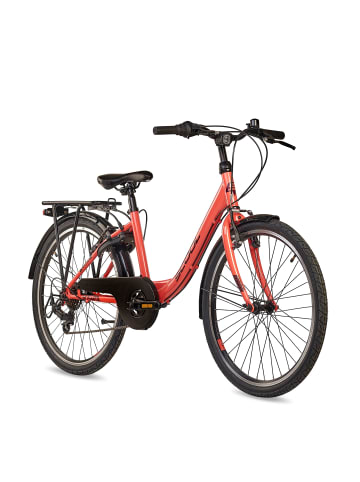 S'COOL Kinderfahrrad - chiX 24 Zoll 6-Gang | ab 8 Jahre - Pink/Dark Red