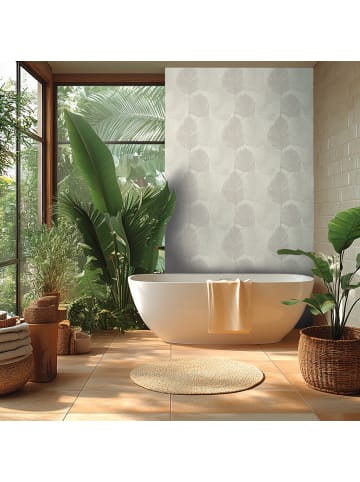 A.S. Création Tapete Palm Serenity in Nebelweiß