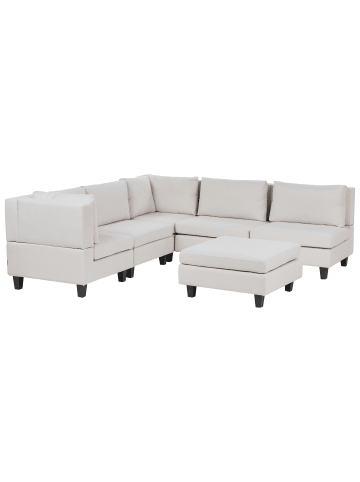Beliani 6-tlg Modulsofa UNSTAD in Beige/Schwarz
