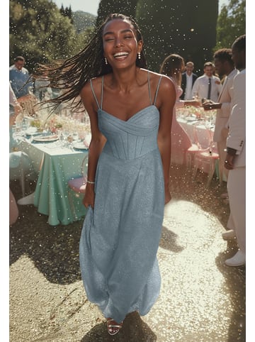 Vera Mont Abendkleid im Glitzer-Look in Weiß/Grau