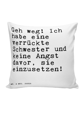 Mr. & Mrs. Panda Kissen 40x40 Geh weg! Ich habe... mit Spruch in Weiß