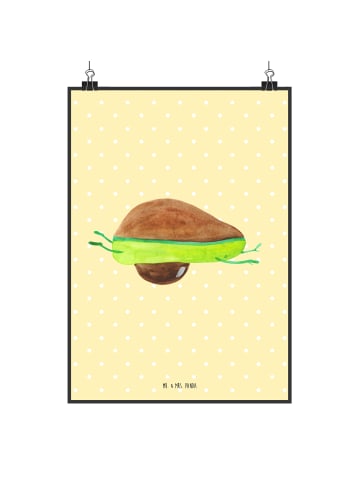 Mr. & Mrs. Panda Poster Avocado Yoga ohne Spruch in Gelb Pastell